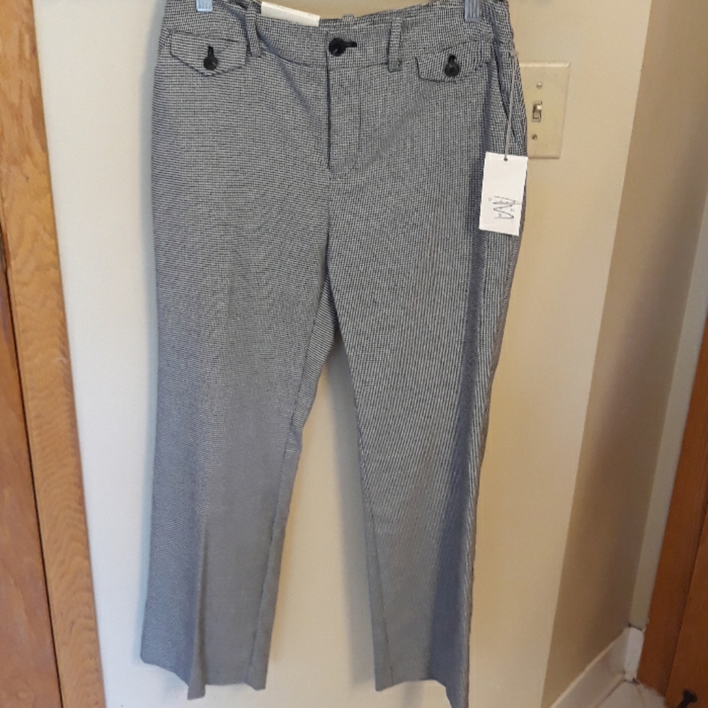 Black and white checkered straight leg pants